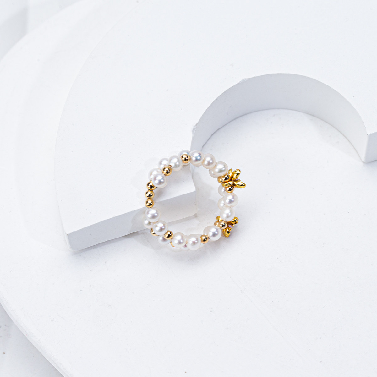 【小桂花】天然淡水BABY珍珠小珍珠戒指可调节开口戒多圈简约