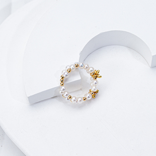 【小桂花】天然淡水BABY珍珠小珍珠戒指可调节开口戒多圈简约