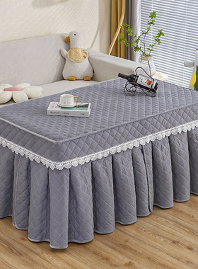 家用烤火罩揭盖取暖桌罩套火罩套新款茶几罩桌布六片式长方形揭盖