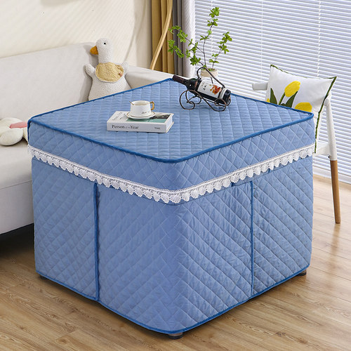 家用揭盖取暖桌罩套烤火架罩装饰罩正方形麻将罩烤火罩桌布二合一