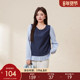 女装 韩式 假两件拼接上衣胖mm修身 采多宝大码 圆领荷叶边减龄衬衫