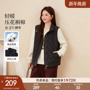 立领无袖 采多宝大码 新款 胖mm2025冬季 轻薄宽松显瘦棉服马甲 女装