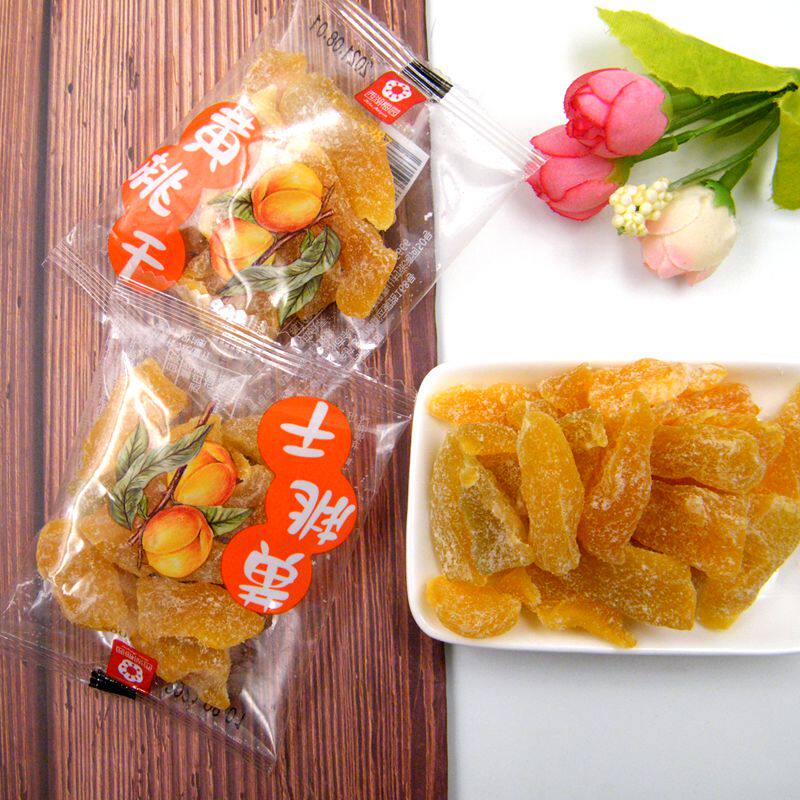 西湖梅园黄桃干独立小包装水果干果脯桃肉蜜饯休闲零食黄桃果干
