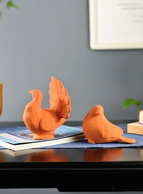 橙色儿童房雕塑饰品摆件简约现代