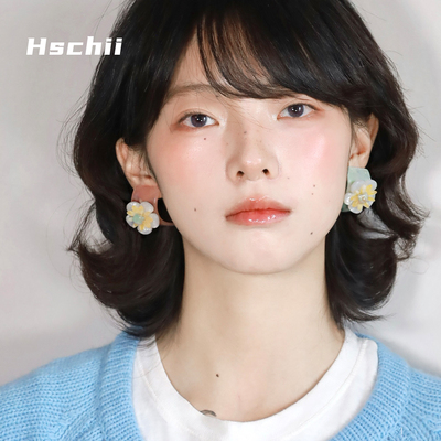 西迟原创设计小众设计感花朵耳环女简约百搭耳钉耳饰