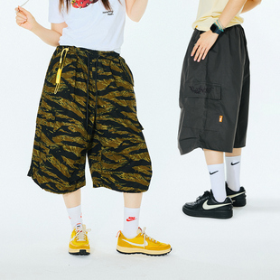 FLOAT X  XH55 2024夏季联名新款涂鸦字母刺绣大袋收纳阔腿七分裤