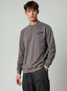 FLOAT 秋冬季280克德绒时尚百搭印花斜纹宽松长T潮牌男女款卫衣