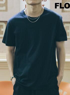 FLOAT 夏季cleanfit凉感宽松舒适简约百搭花刺绣男女同款短袖T恤