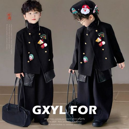 男童西装套秋冬季小香风西服外套