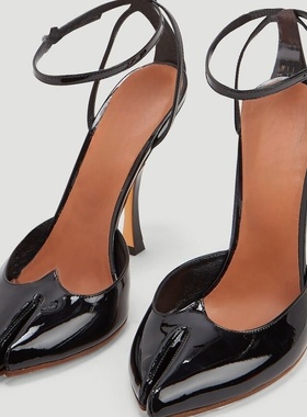 罗马时装单鞋分趾搭扣高跟鞋2025年夏季新款黑色优雅10CM