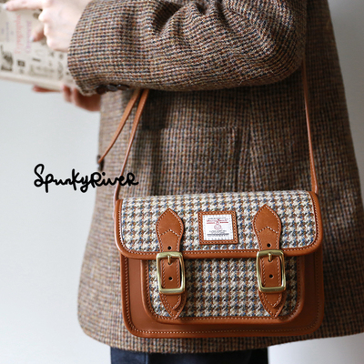 harristweed邮差包头层牛皮