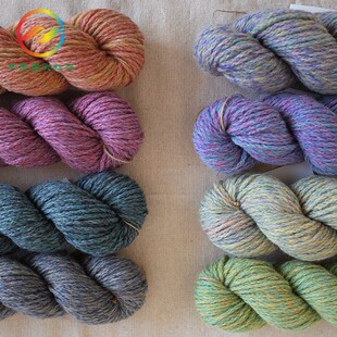 蛮子哥8色多彩渐变纯羊毛线 手工编织粗毛线 3合股柔软棒针线