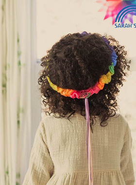 美国进口SARAH'S SILKS彩虹花环 宝宝丝绸头环发饰儿童装扮游戏