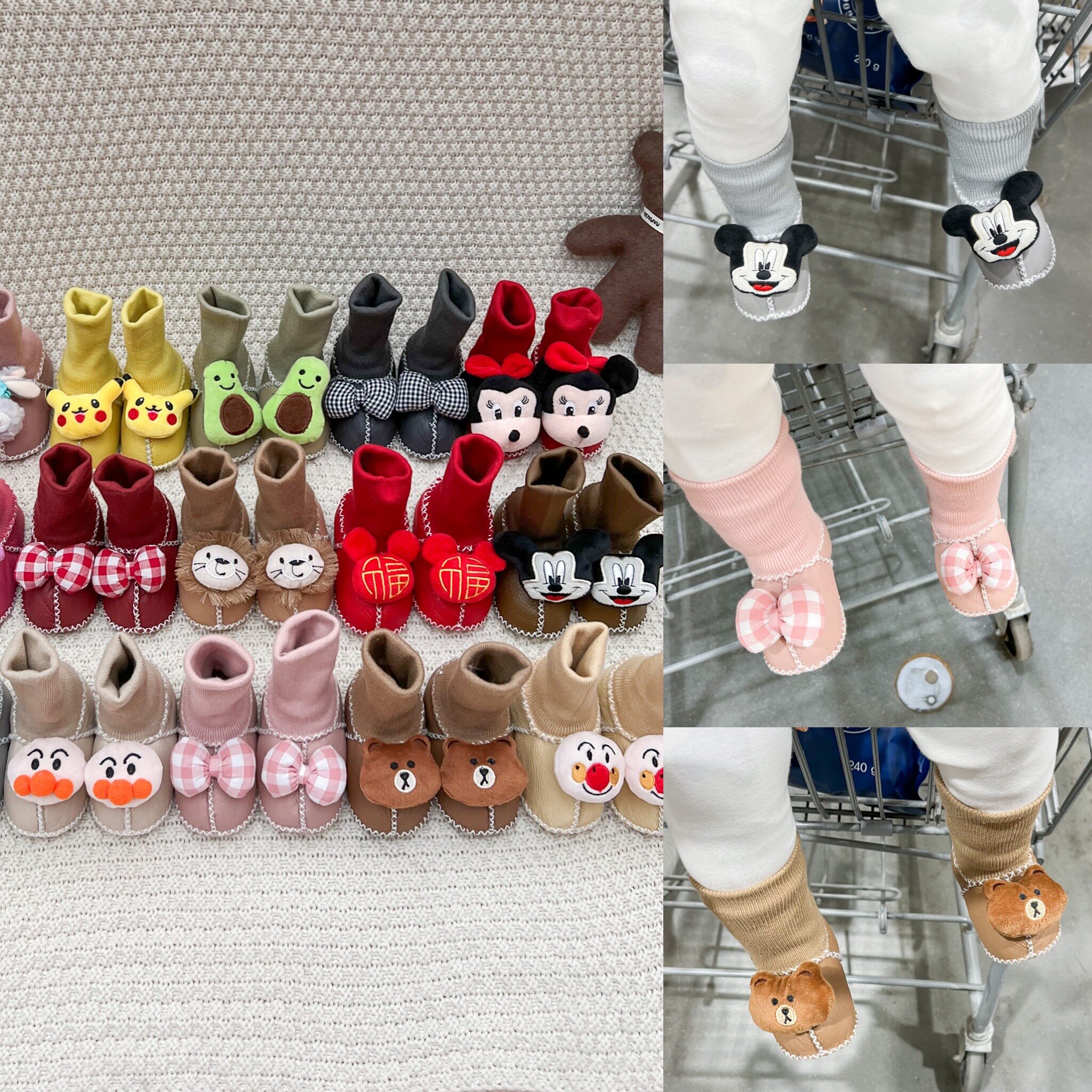 可可妈男女宝宝皮毛一体雪地靴保暖鞋子卡通棉鞋靴子加绒加厚冬款