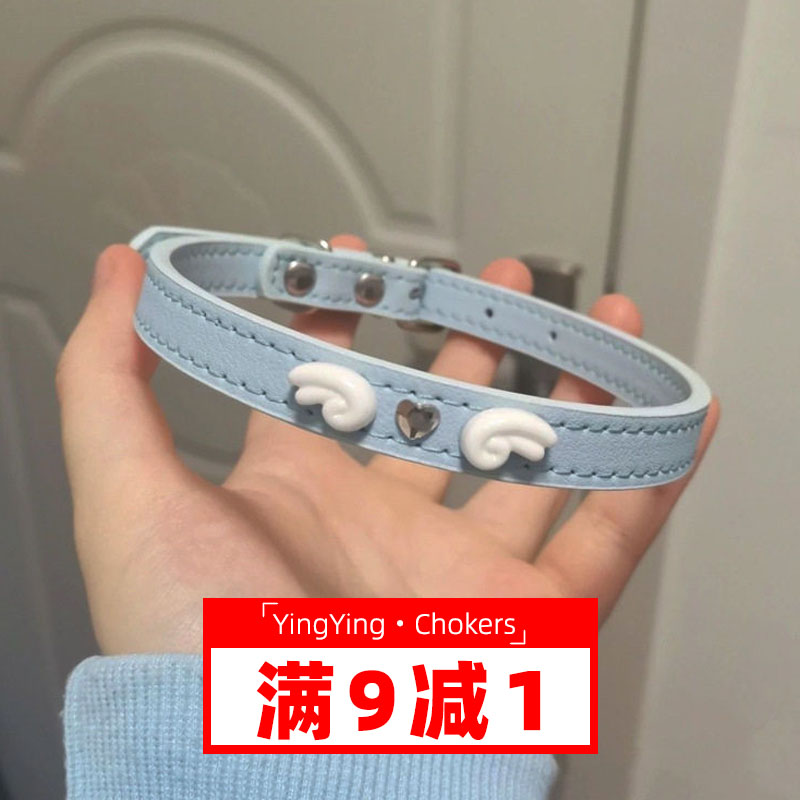 小翅膀爱心choker项圈颈饰甜美y2k千禧颈圈项链天使翅膀可爱