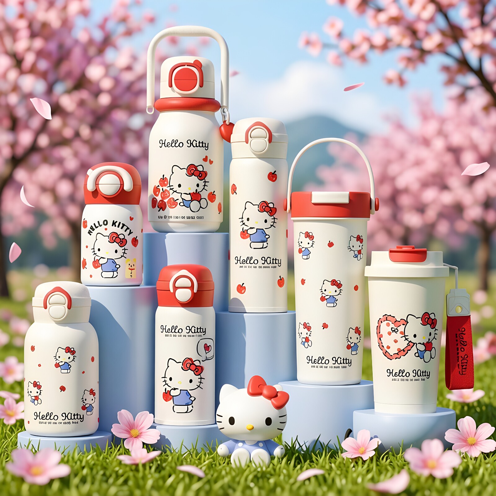 三丽鸥helloKitty联名保温杯高颜值水杯正版哈喽kt猫系列杯子学生图片