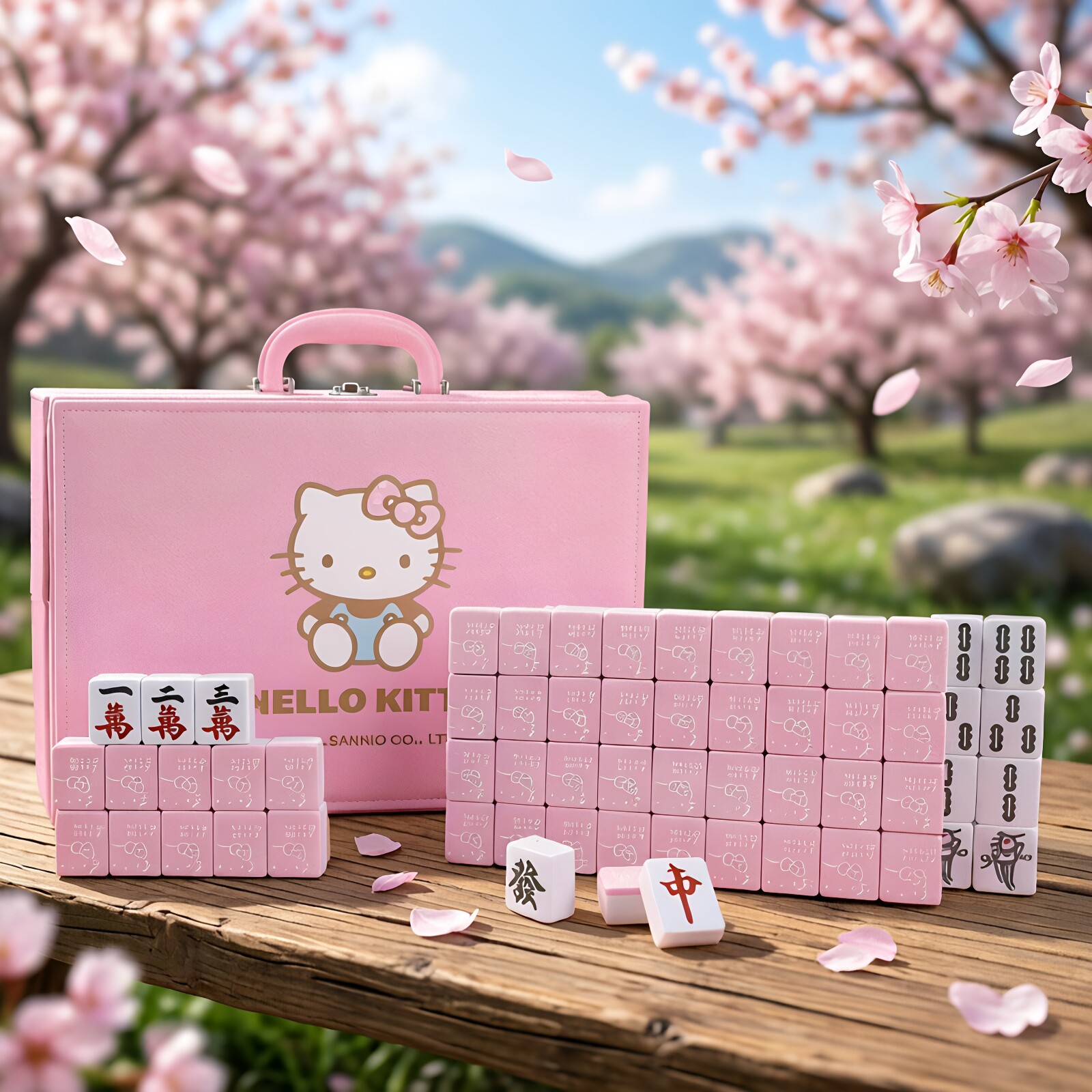 麦当劳哈喽kitty麻将红色礼盒kt山姆家用手搓卡通麻雀牌可爱联名