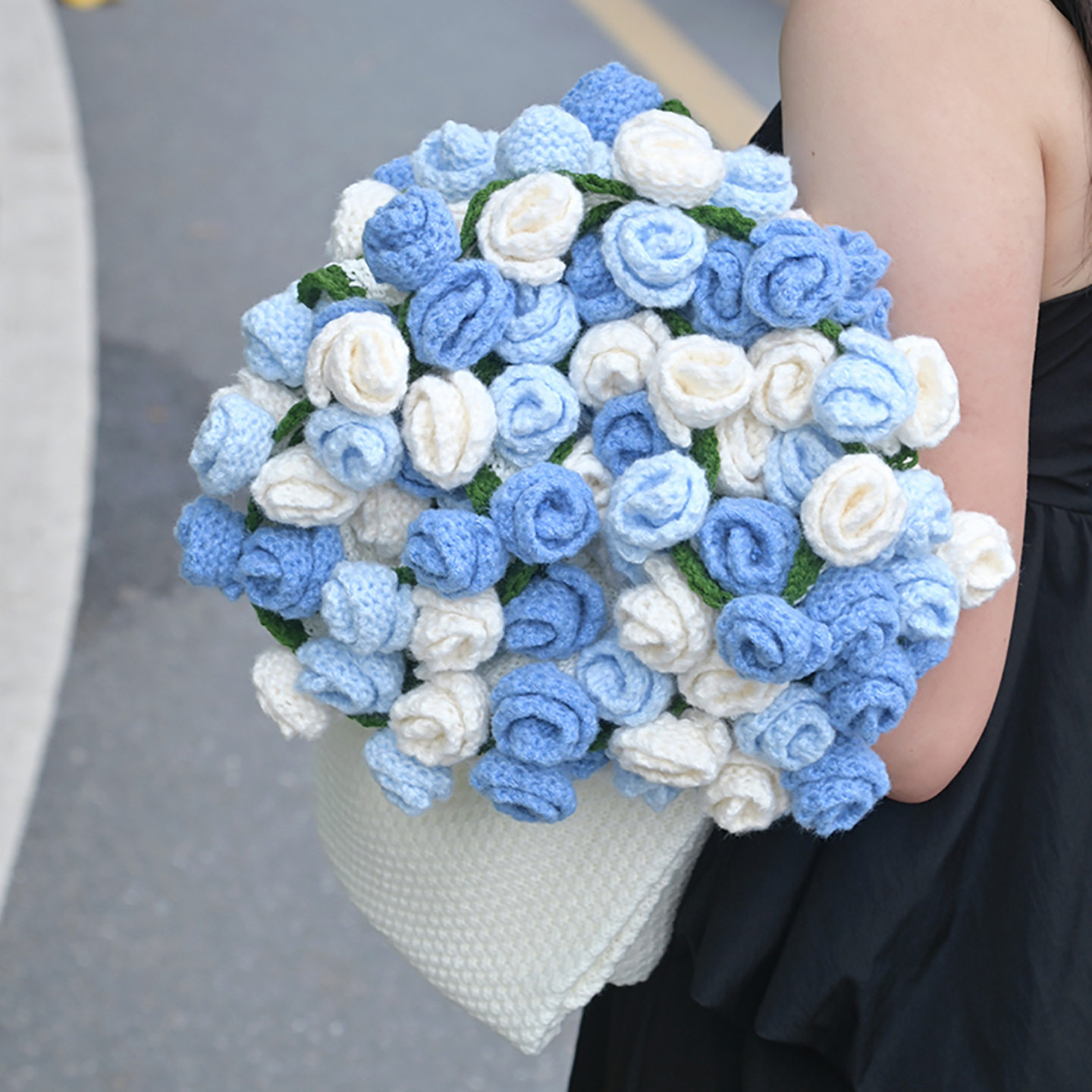 成品蓝色玫瑰花束毛毯编织花朵毯子针织七夕情人节生日礼物520女,床上用品,休闲毯/毛毯/绒毯,淘宝优惠券,粉丝福利购,淘宝优惠卷