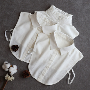 假领子女百搭假领衬衫 尖领假衬衣领配毛衣 女士春秋冬纯棉磨毛工装