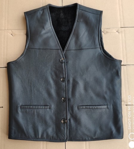 中老年男士鹿皮真皮马甲坎肩背心羊皮毛一体内胆真毛秋冬保暖东北