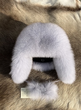 女男貉子毛护耳雷锋帽儿童狐狸毛风雪洋气秋冬拍滑雪防风保暖东北