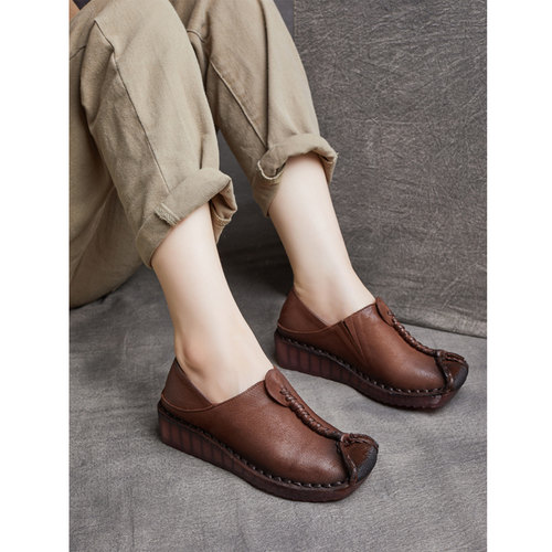 2025秋季新款风复古真皮单鞋