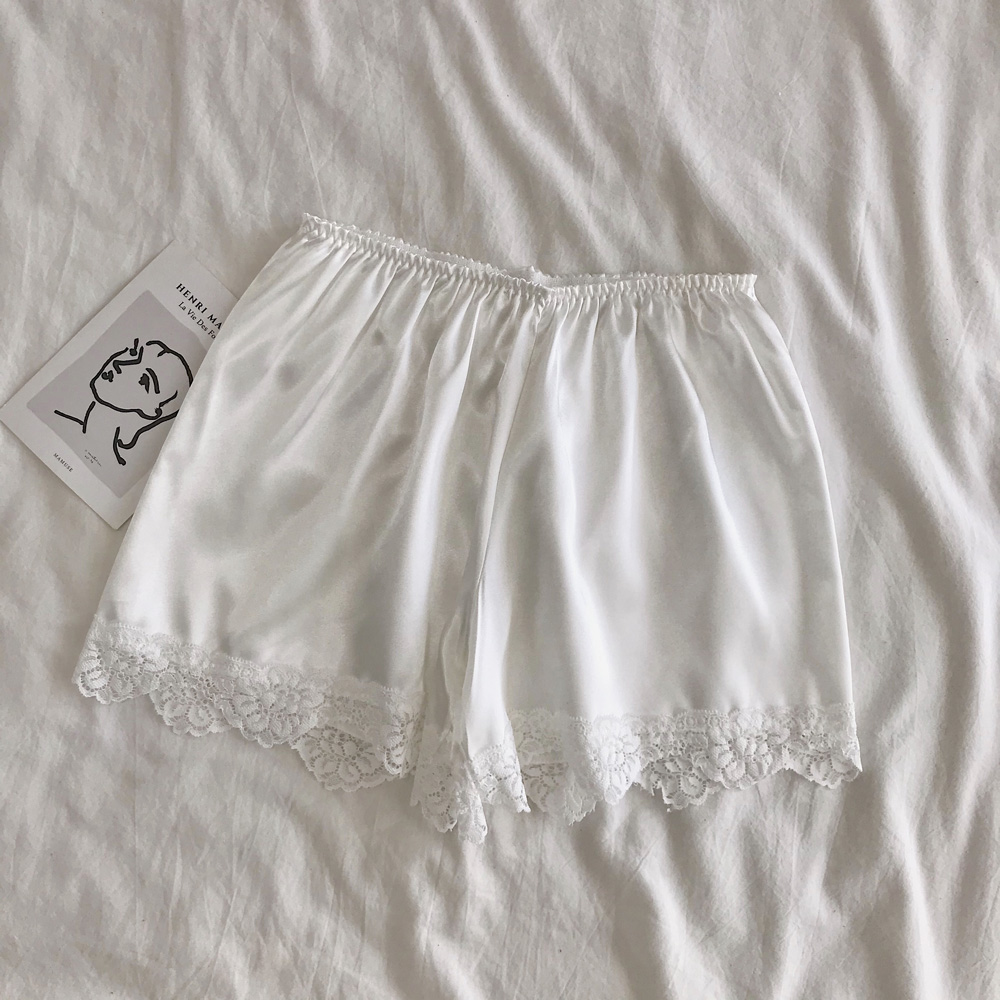 Real shot real price white safety pants women's thin anti light Leggings with lace and safety pants inside