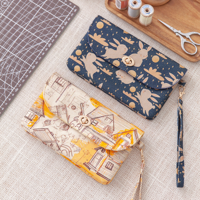 手工自制diy材料包 新款三层手拿包 手作缝纫布艺 视频制作教程