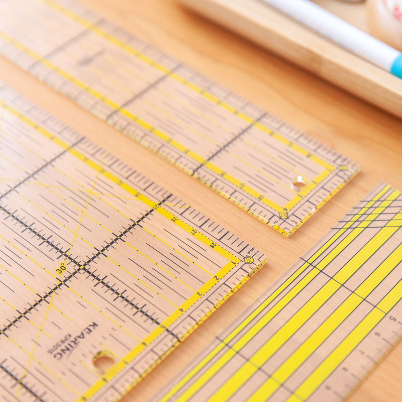筱布叮 科灵 手工diy缝份尺拼布尺 服装多功能尺子 切割尺布艺尺