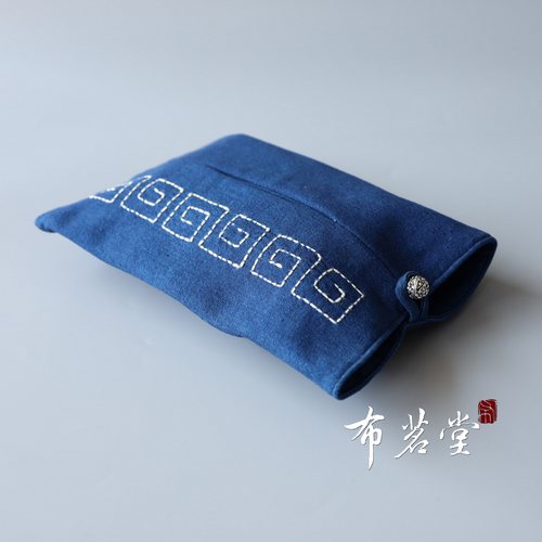 手工刺子绣抽纸包布茗堂