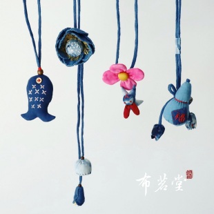 布茗堂 布艺项链手链合辑 兔子抱花 蓝染莲花 福字葫芦