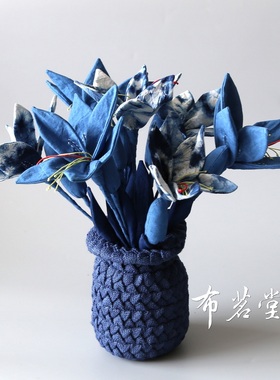 云南扎染百合花插花布茗堂