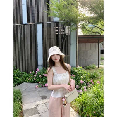 清仓特价 中古lace 蕾丝边系带上衣女夏2025设计感绝美小衫