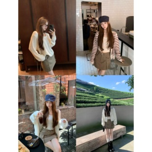 半身裙 小个子显瘦显高搭配上衣 BBen卡其短裙女春秋2025秋季 新款