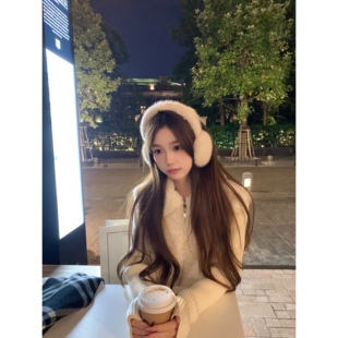 BBen小雪人针织拼接毛毛翻领羊羔毛外套女短款 小个子上衣 2025新款