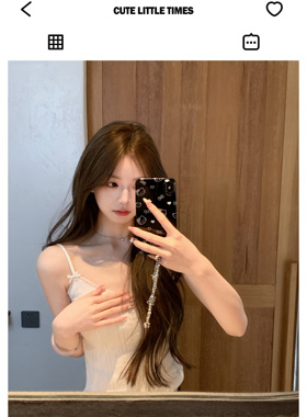 BBen 自然系可爱 爱心镂空棉吊带背心女内搭外穿打底夏季薄款上衣