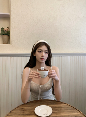 【BBen 3/07 20点上新95折】甜系蝴蝶结可爱白色内搭吊带背心