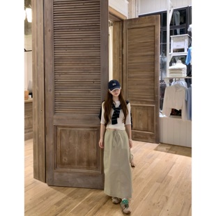 搭配上衣 BBen 新款 裙女春秋2025秋季 半身裙长裙子 卡其色工装