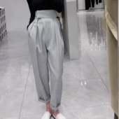 萝卜裤 休闲高腰设计感小众小脚西裤 薄款 2026春秋慵懒港风网红同款