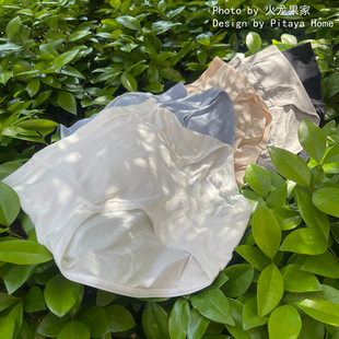 火龙果家亲肤透气重磅真丝氨纶中高腰包腹包臀无痕弹力内裤女纯色