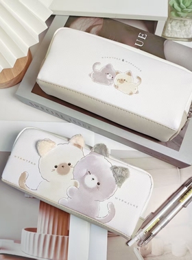 日系99CREAT限定可爱卡通猫咪太郎笔袋学生大容量收纳少女文具盒