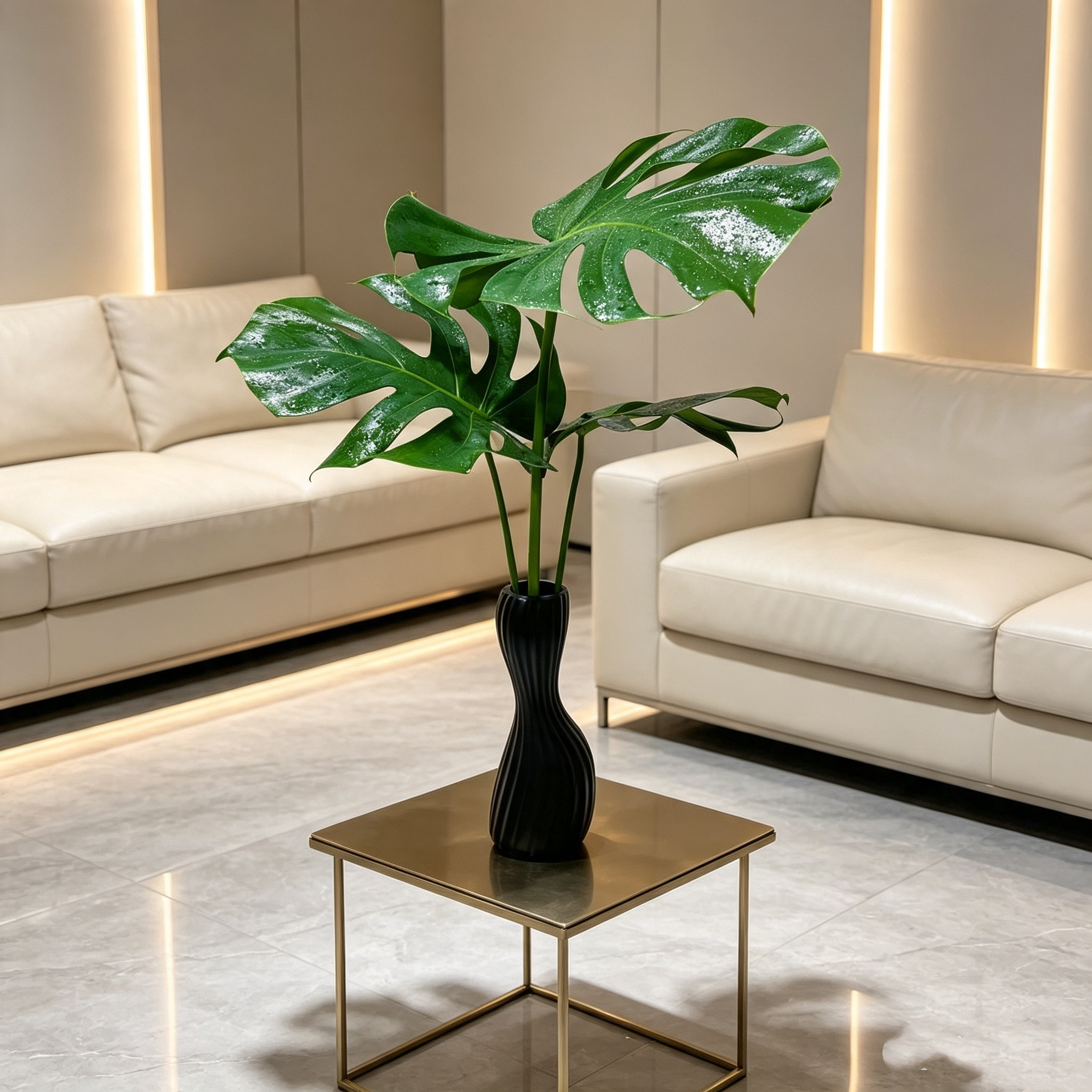 【轻奢带瓶大叶龟背竹】水培绿植水培绿植