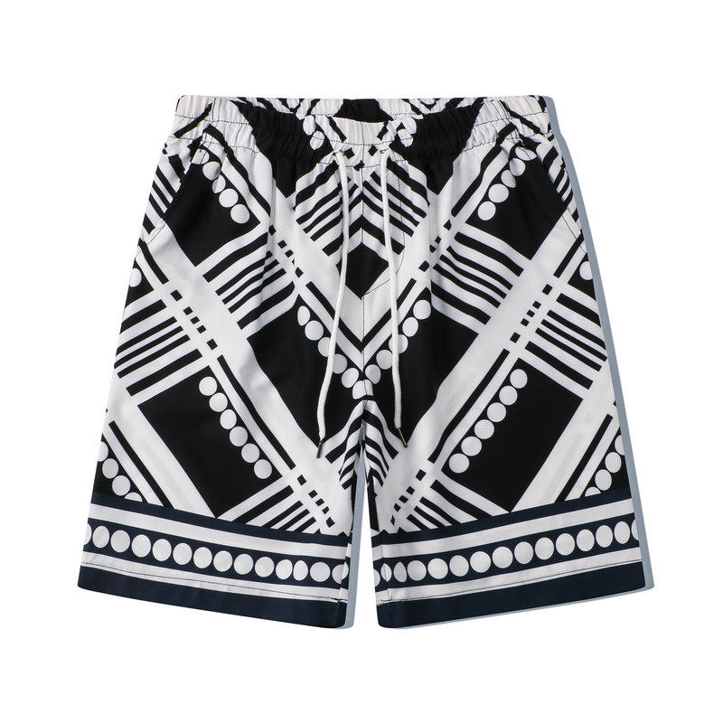 SUMMER SURFING BEACH WIND FLOWERS SHIRT SET CASUAL STRIPED POLKA DOT PRINT SHORT-SLEEVED SHORTS SET SHIRT