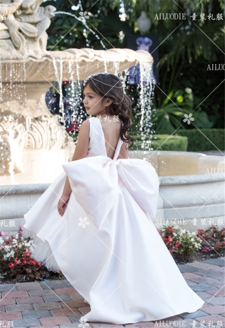 新款儿童礼服演出服公主裙模特走秀钢琴主持人花童礼服女童晚礼服