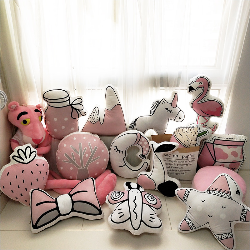 ins girl Baby powder Packages Pillows baby children Windows and cabinets Bedside Pillow Home Furnishing Sofa cushionsin the Home Fabric , Pillow/Pillow  category - from Buy2taobao.com to provide professional Taobao agent buy service