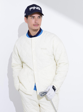 日本代购Ping高尔夫男装25秋冬轻量防泼水圆领中棉夹克6215220001