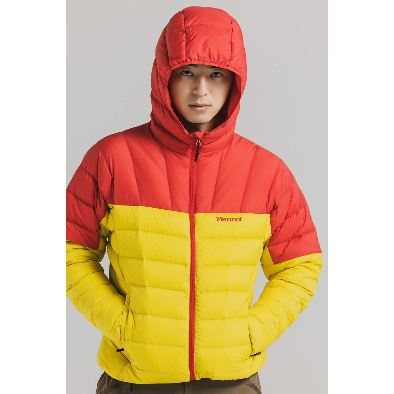 marmot连帽防水防风羽绒服750蓬