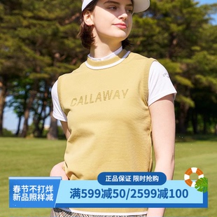 日本Callaway卡拉威女装高尔夫24秋季圆领针织背心马甲C24219200