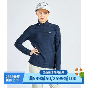 日本MUNSINGWEAR万星威高尔夫女装 T恤女MG5SLS25L 春秋半拉链长袖