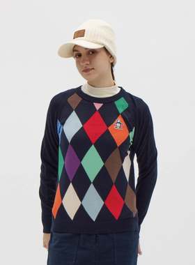 日本MUNSINGWEAR万星威高尔女装25秋圆领长袖针织衫毛衣MG5FST22L